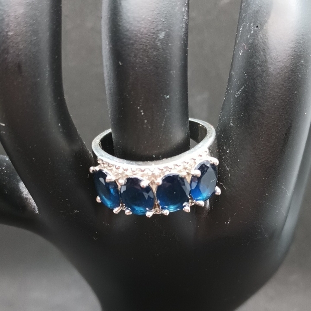 Size 9 Blue Gemstone Women's Ring